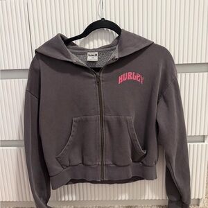 Hurley Charcoal Hoodie with Pink Accents